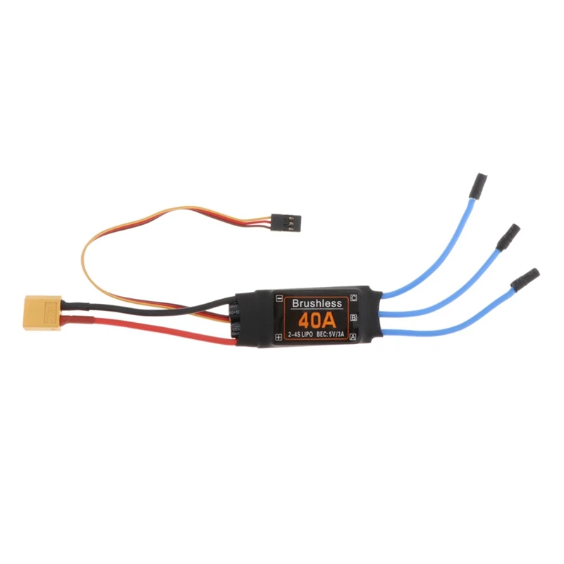 40A Brushless ESC XT60 ปลั๊กทนทาน RC ของเล่นส่วนประกอบอุปกรณ์เสริมตัวควบคุมความเร็วมอเตอร์ FPV Quadcopter เฮลิคอปเตอร์