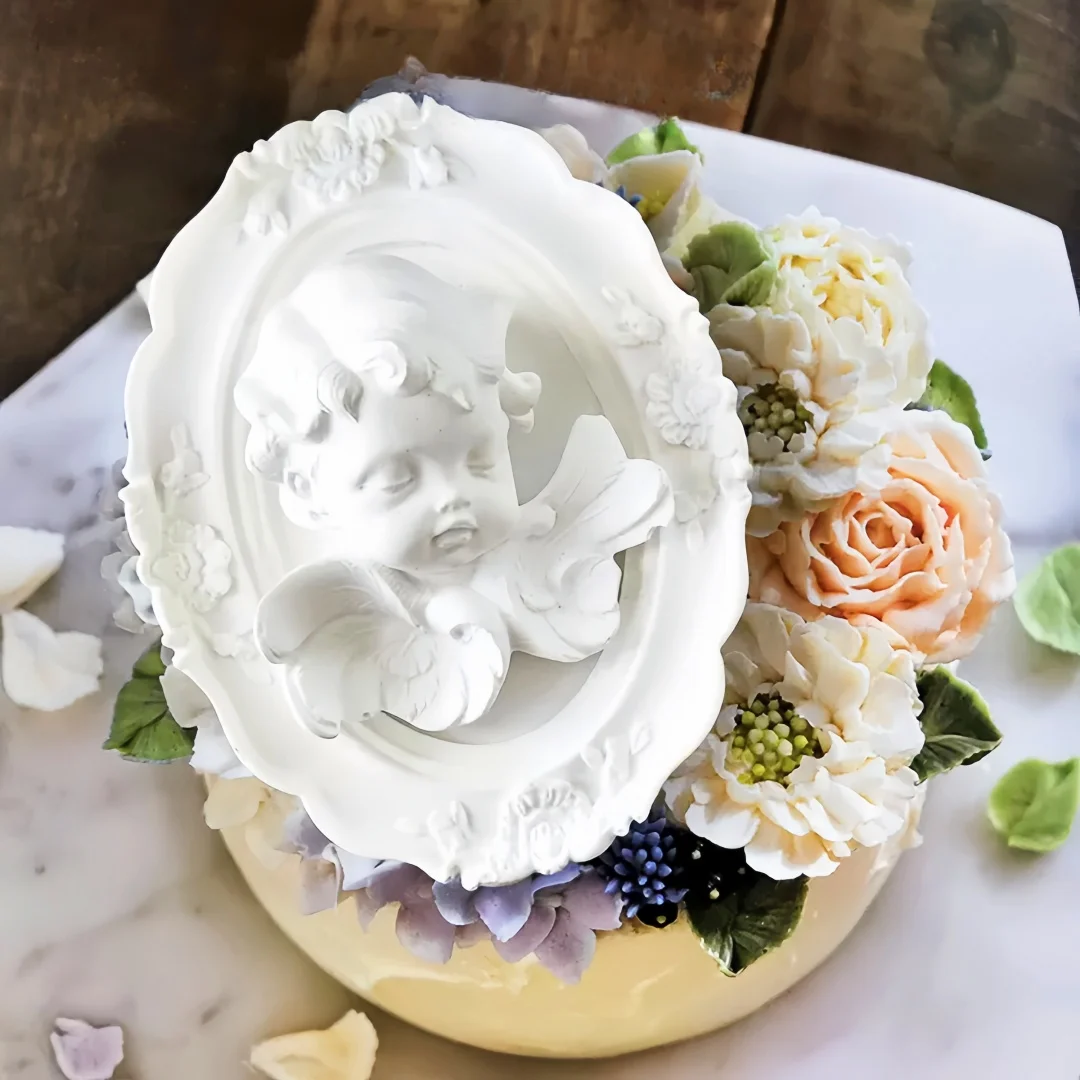 DIY Angel And Photo Frame Aromatherapy Plaster Mold Creative Gypsum Tabletop Ornament Decoration Mould