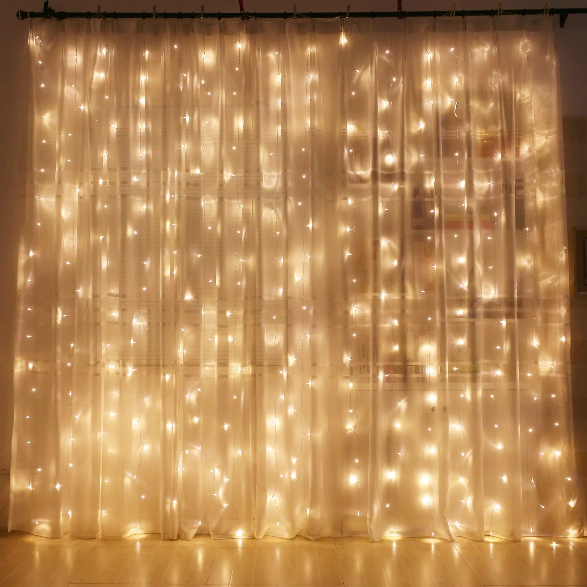 Fairy Christmas Curtain LED Garland String Lights USB Remote Control Festival Decoration Holiday Wedding Lights for Bedroom Home