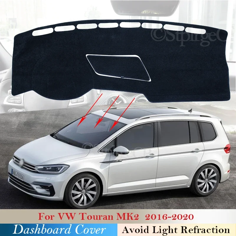 Dashboard Cover Protective Pad for Volkswagen VW Touran MK2 2016 2017 2018 2019 2020 Car Accessories Dash Board Sunshade Anti-UV