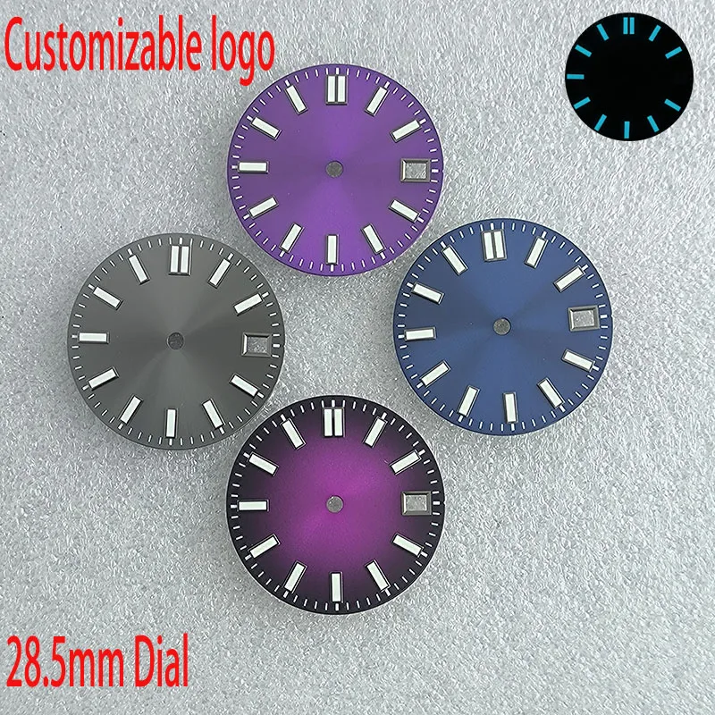 

Watch Dial Accessories 28.5mm dial Blue c3 luminous dial for NH series movement /35/36 automatic watch accessories