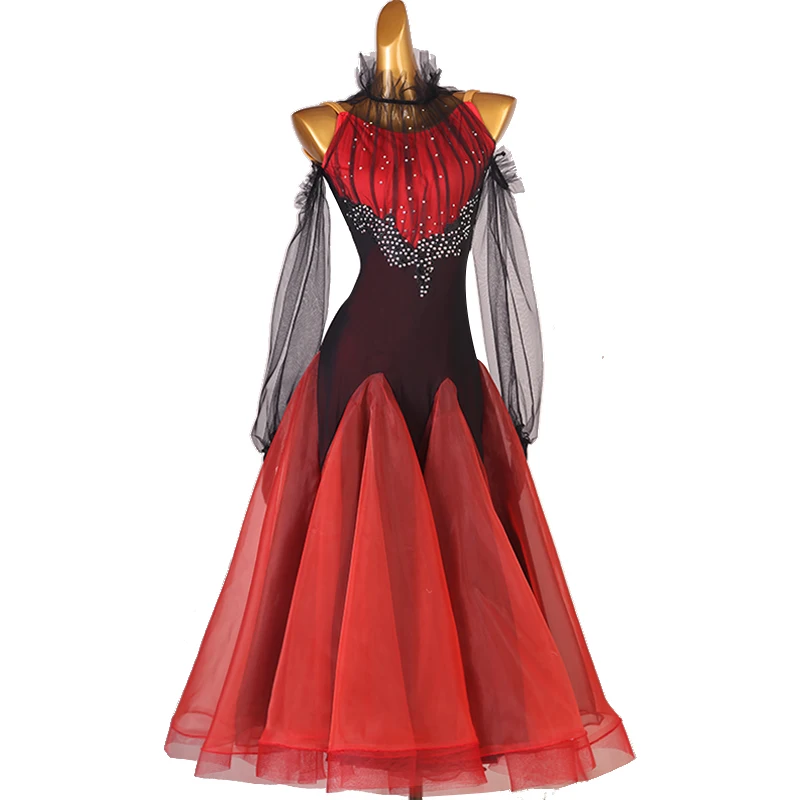 

Ballroom Dance Dress High-End Skirt National Standard Waltz Dancing Female Adult Child Profession Performance Clothing