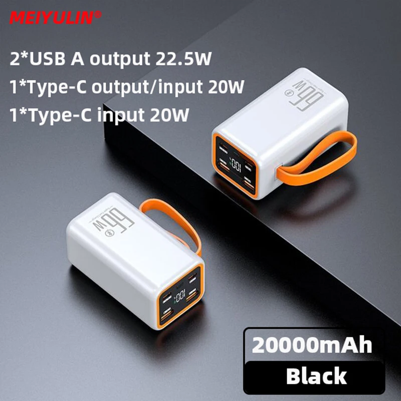 20000mAh Large-capacity Power Bank 10000mAh Portable 22.5W USB C Fast Charging Mobile External Battery for iPhone Samsung Xiaomi