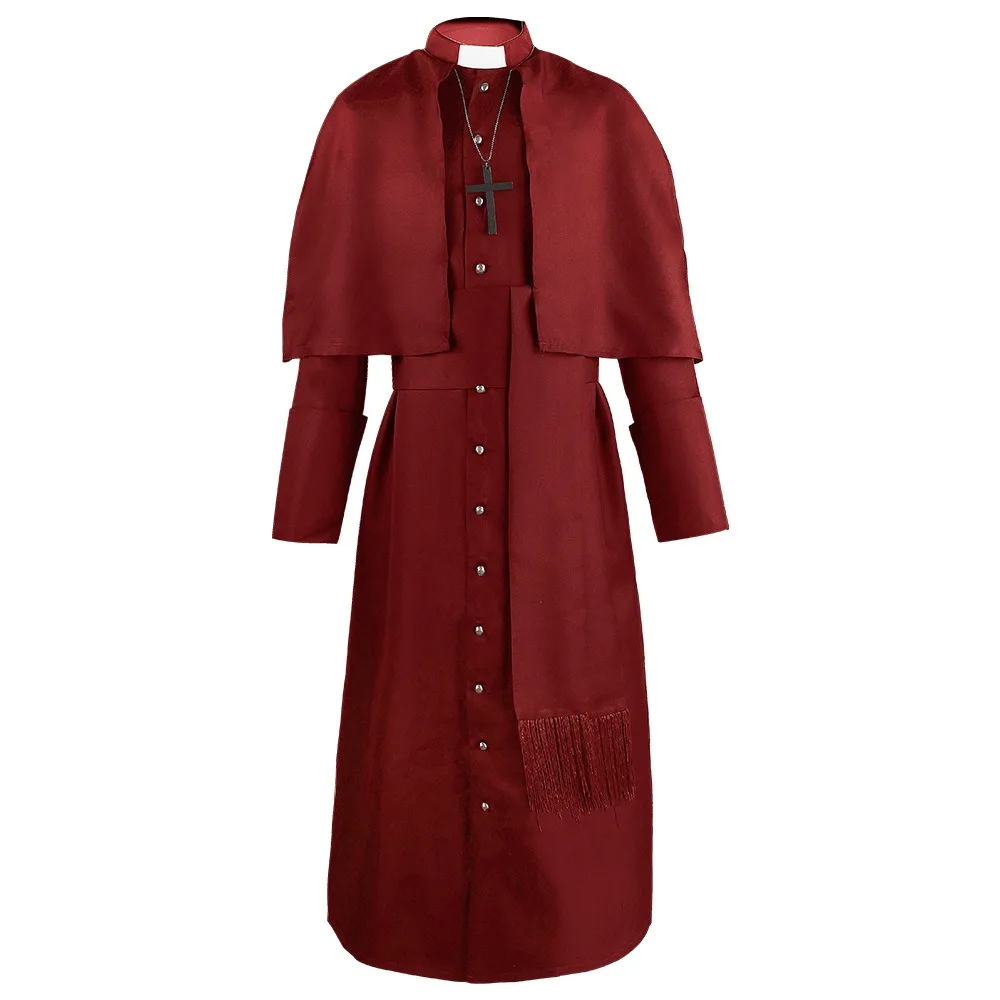 Medieval Solid Color Godfather Priest Cosplay Costume Halloween Priest Cosplay Cosplay Costume