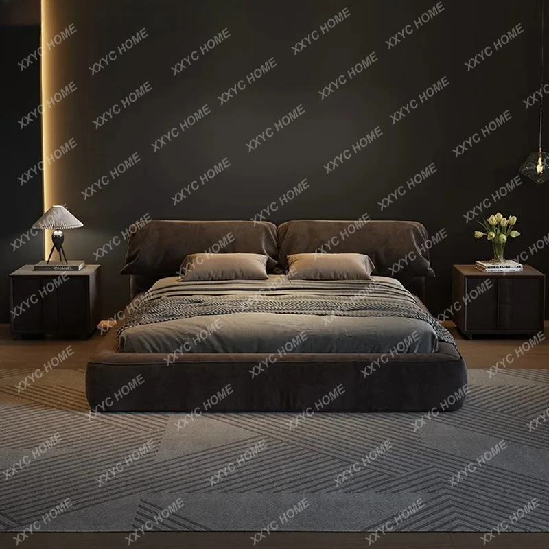 

Мягкая кровать LXbed: современная, простая, матовая, тканевая, с встроенным матрасом, двуспальная, модель Bantam.