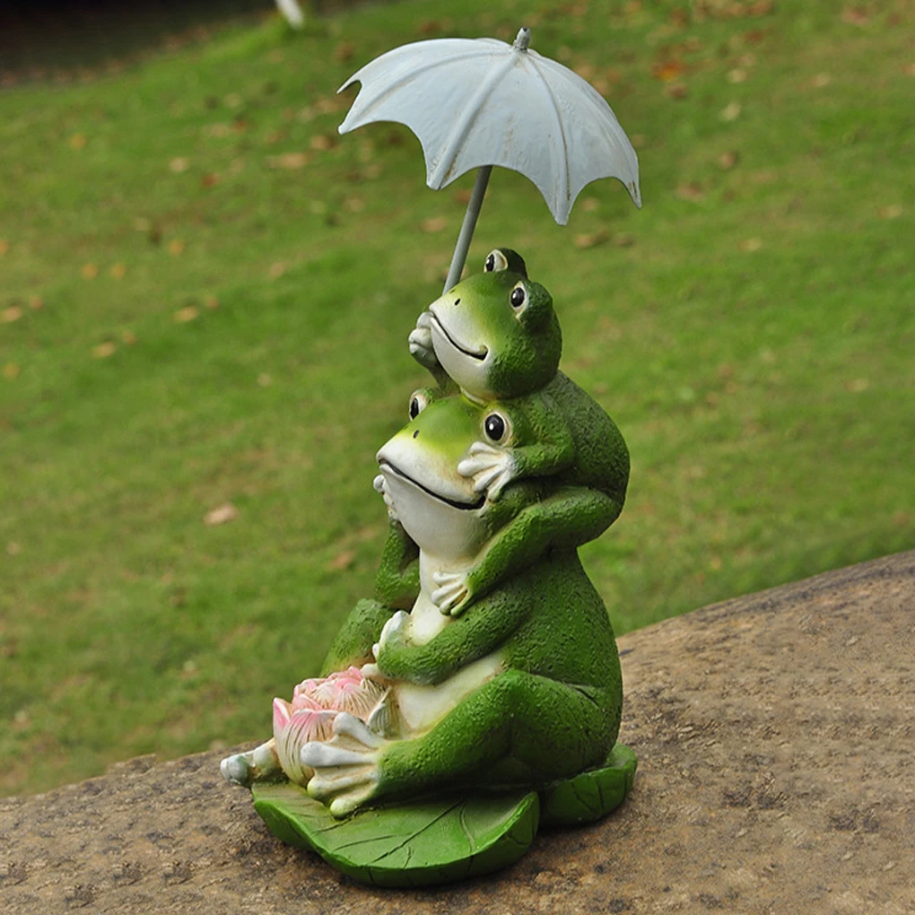 

Frog Resin Statue Garden Cartoon Figurines Animals Gnome Sculptures Gardening Crafts Ornaments Yard Balcony Outdoor