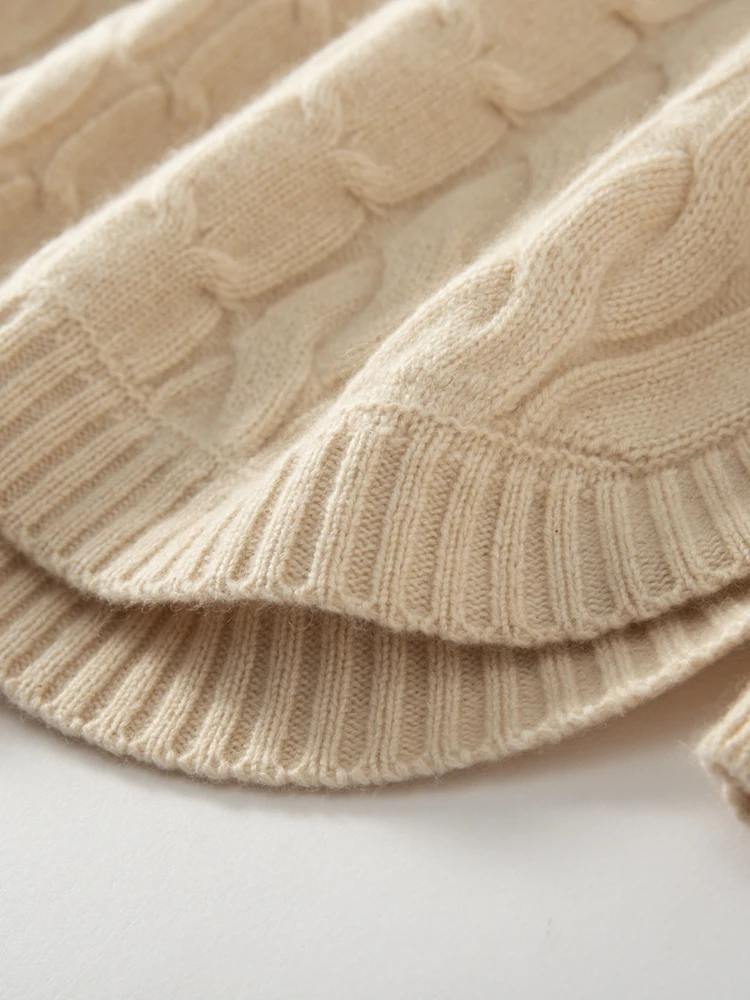 MEETCC 럭셔리 여성 100% 캐시미어 풀오버 목 넥 케이블 스티치 아크 스웨터 가을 겨울 두꺼운 캐주얼 니트 품질상의