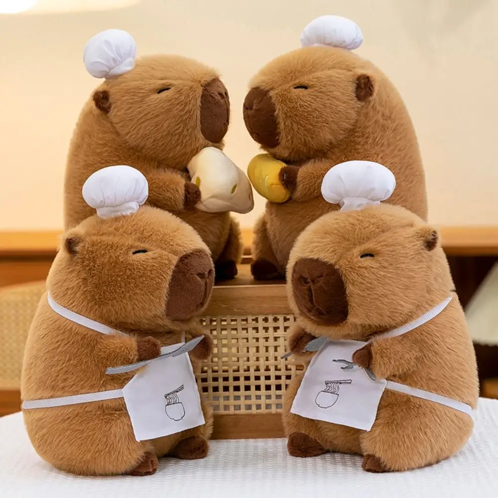 Bread Capybara Plush Doll Baking Cheese Capybara Plush Toy Soft Pot Shovel Capibara Fluffty Doll Home Decor