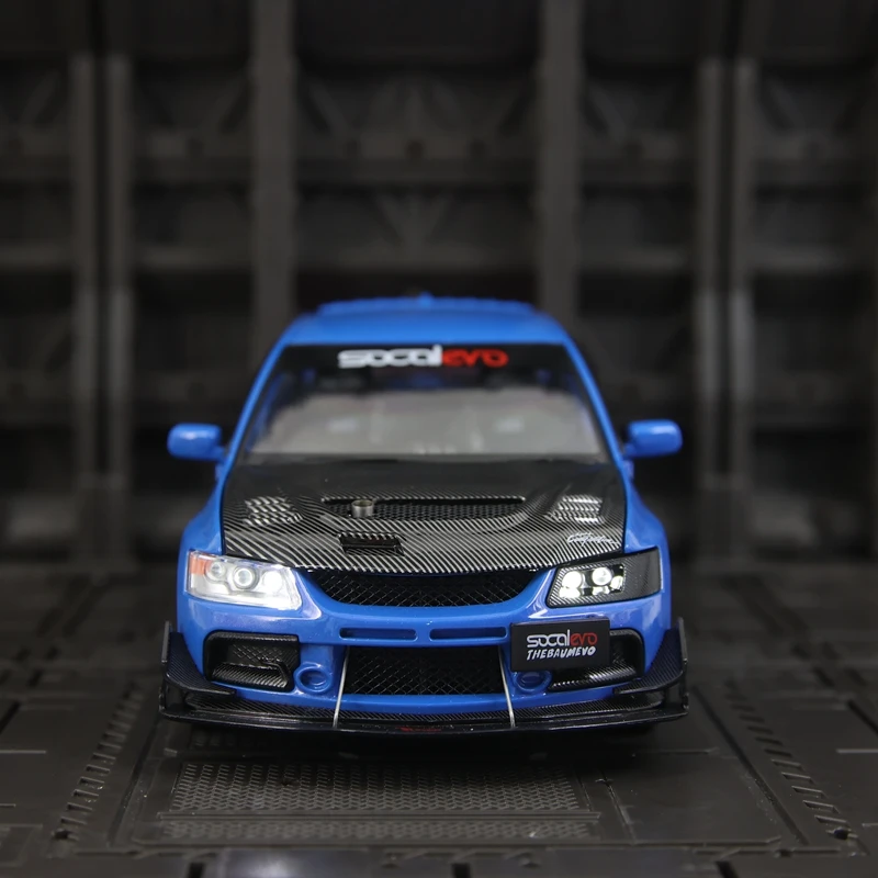 1:24 三菱 エボリューション9代目 改造レーシングモデル ドア、フロントフード、トランクドアが開閉可能 高品質