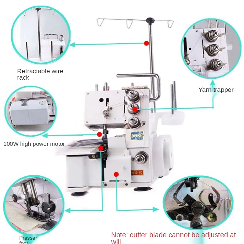08170 Overlock sewing machine Household four-thread overlock machine electric desktop overlock sewing machine smal