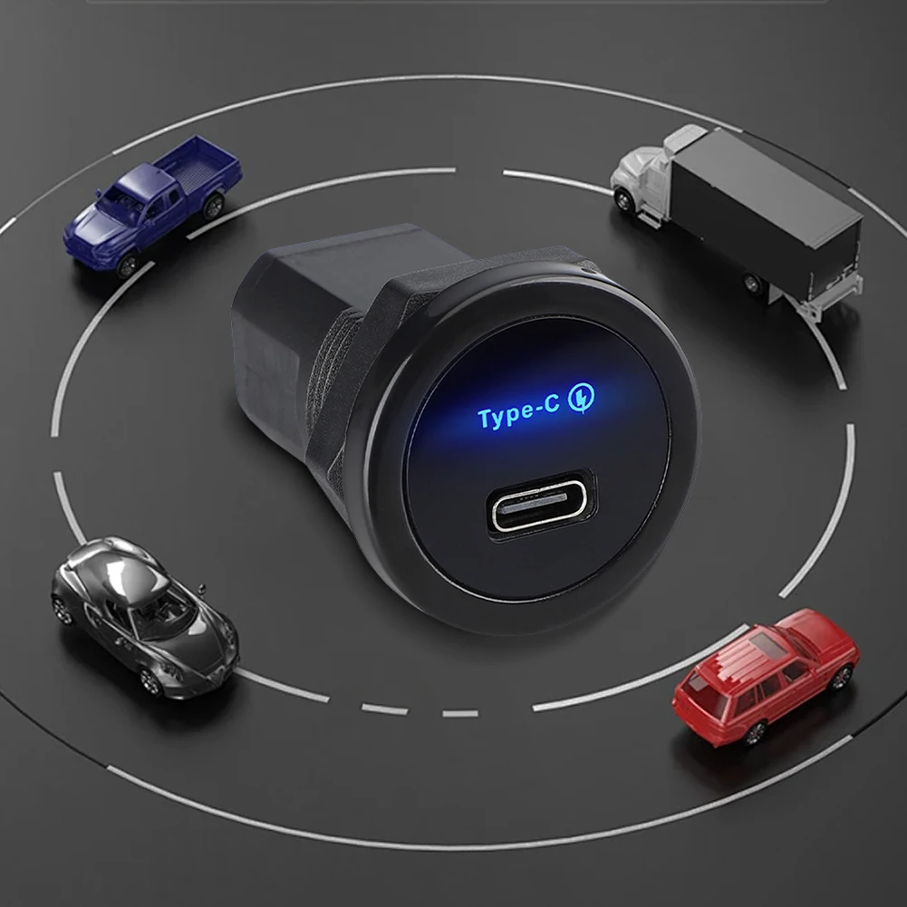 PD 30 واط USB C مقبس شاحن السيارة 12 فولت/24 فولت شحن سريع RV منفذ USB محول منفذ USB لسيارة قارب البحرية حافلة شاحنة عربة جولف RV