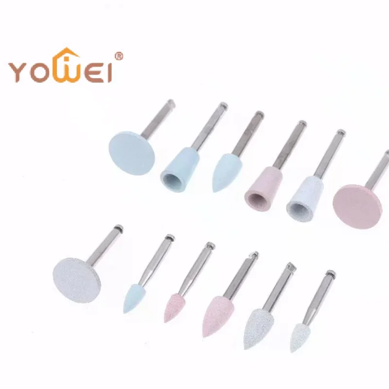 12 Pcs/Box Silicone Polishing Kit, RA 2.35mm For Polishing Resin Porcelain Composites With Low-Speed Handpiece Laboratory Tool