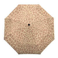 Giraffe Skin Animal Automatic Umbrella Men Women Rain Windproof Outdoor Travel Sun Three Folding Umbrellas 8 Ribs Gift Parasol