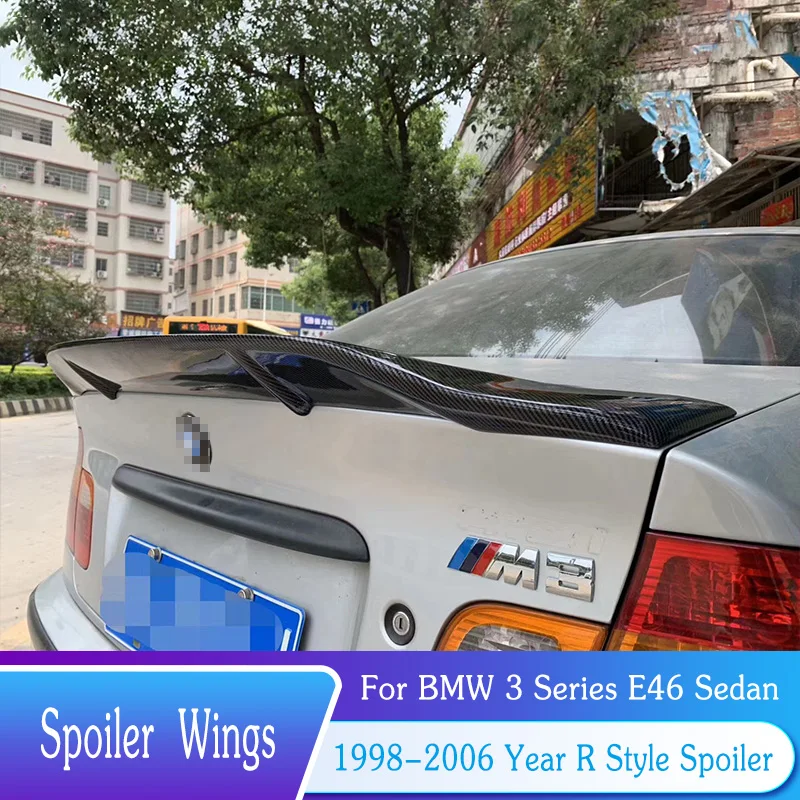 

For BMW 3 Series E46 M3 Sedan 1998-2006 Rear Trunk Lid Spoiler Wings R Style FRP Material Tuning Body Kit Accessories