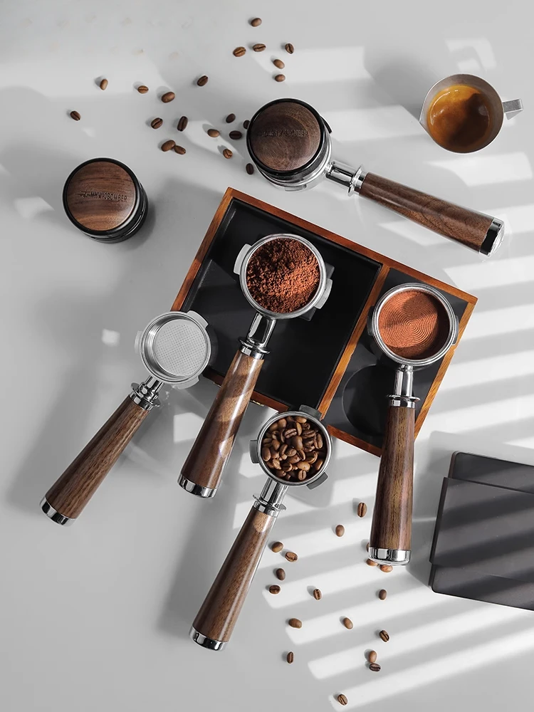 Per MHW-3 Bomber macchina da caffè italiana manico senza fondo in legno di noce modificato 51/54/58mm