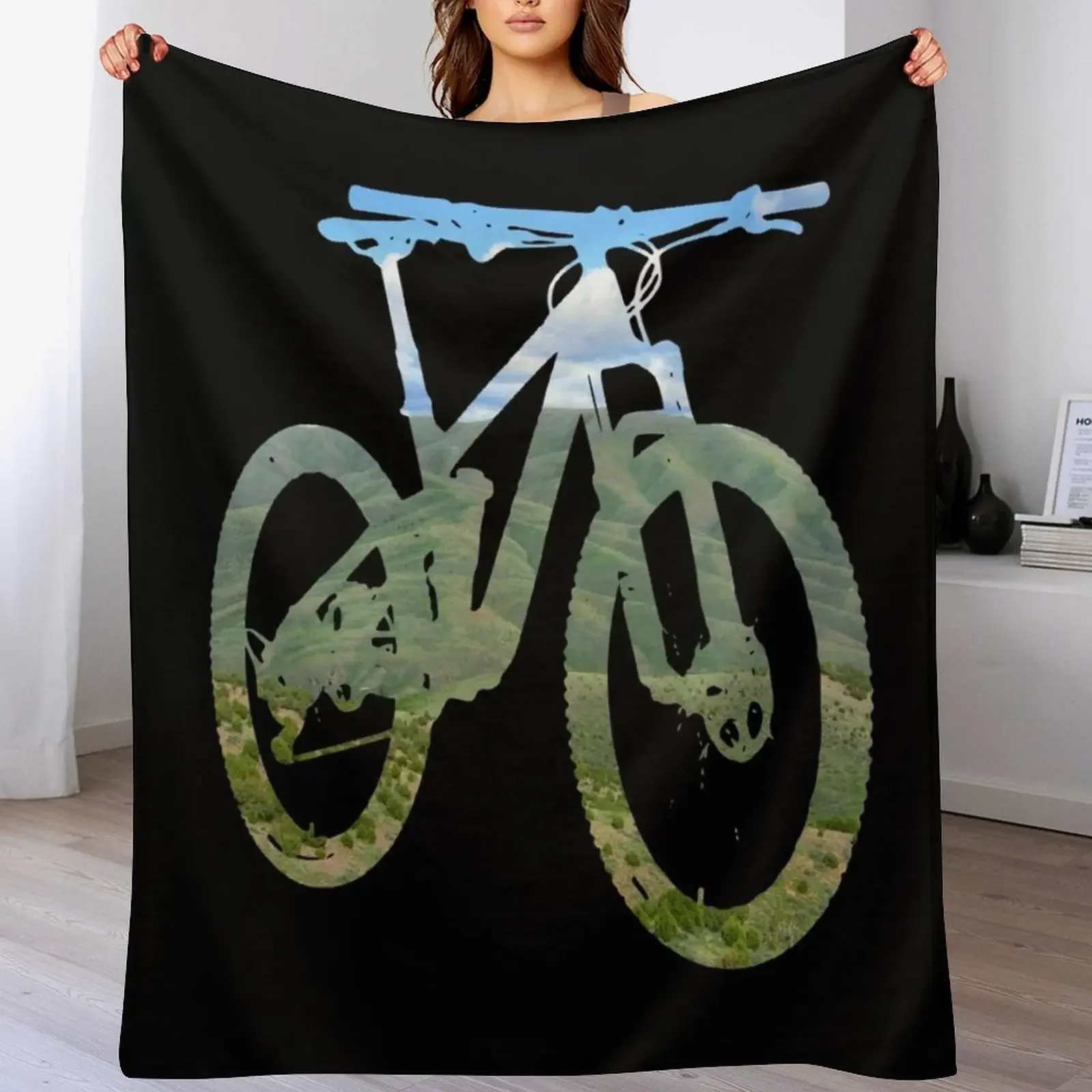 

Mountain Bike Mountain and Sky - MTB Collection #003 Throw Blanket Sofa Throw Beach for winter Luxury Throw Blankets