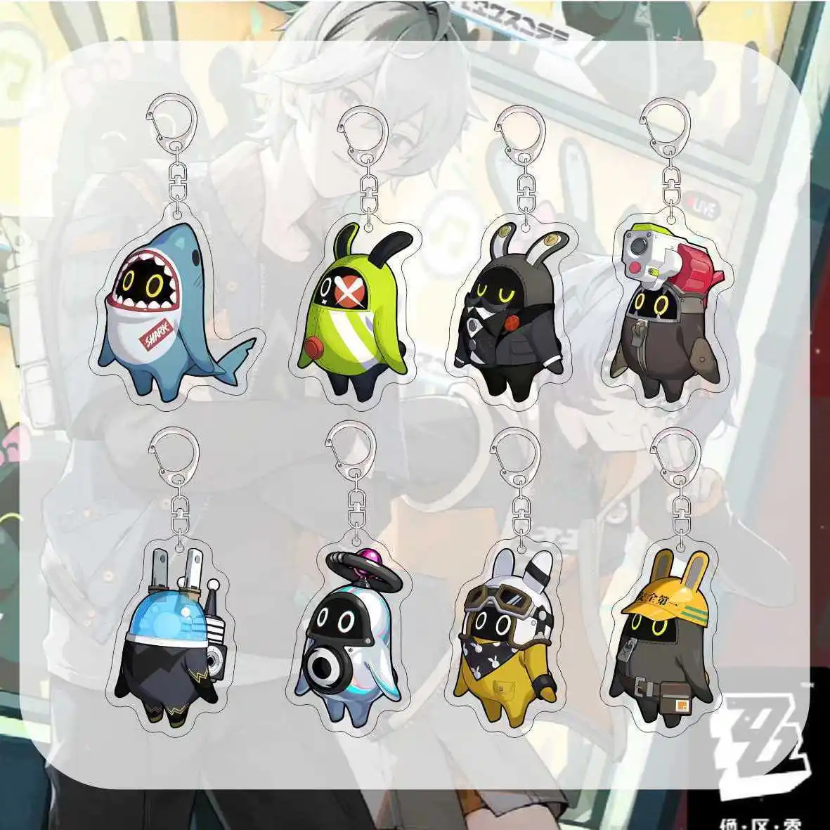 New Game Derivative Zenless Zone Zero Cartoon Acrylic Key Chain Chibi Variety Bangboo Trendy Exclusive Design Pendant