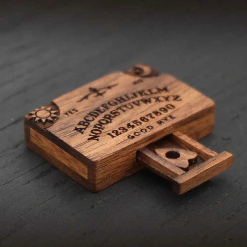 Miniature Spirit Board With Drawer Ouija Board Wooden Miniatures With Planchettes Emotional Love Drawer Home Decoration Gift