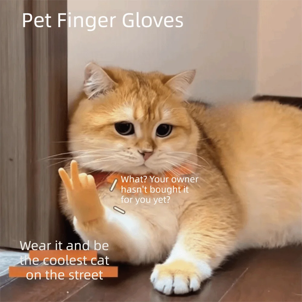 

3pcs/set Novel Shape Bite Resistant Pet Finger Puppet Mini Soft Cat Massage Tool Funny Cat Finger Sleeve Cat Props