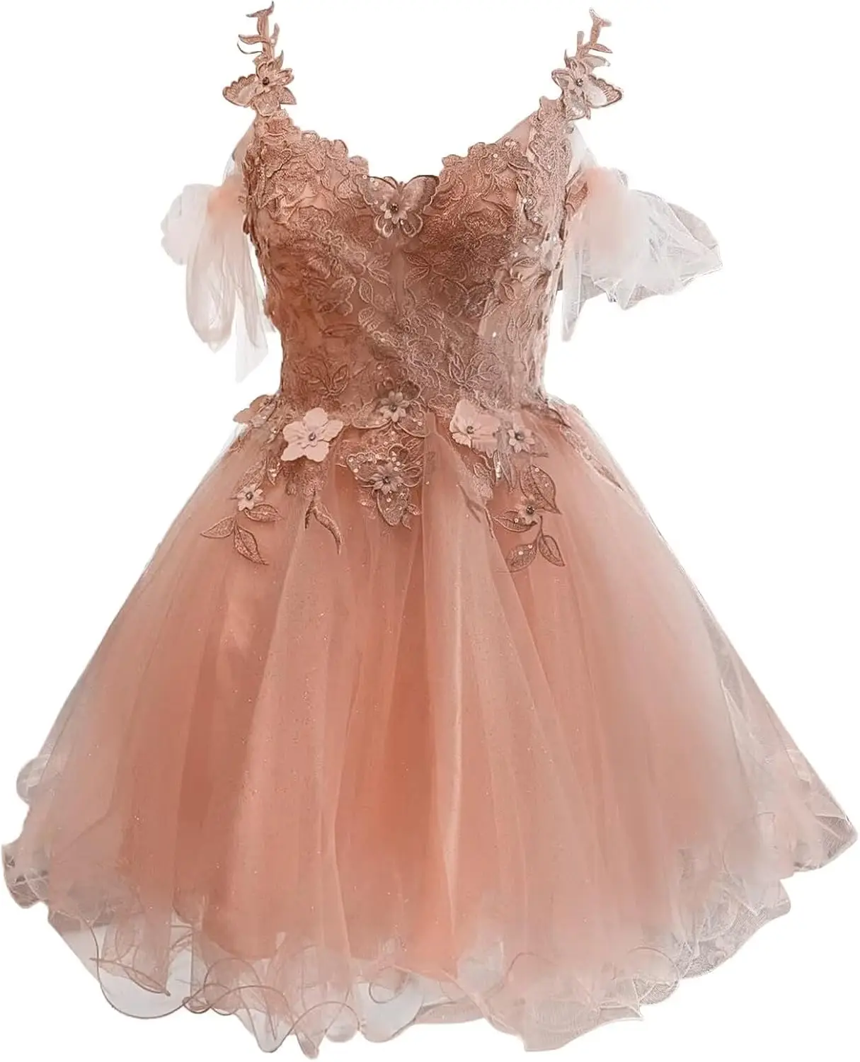 

Короткие платья для встречи выпускников с открытыми плечами для подростков, блестящее тюлевое платье DAMA для Quinceanera, платье для выпускного вечера с 3D бабочкой