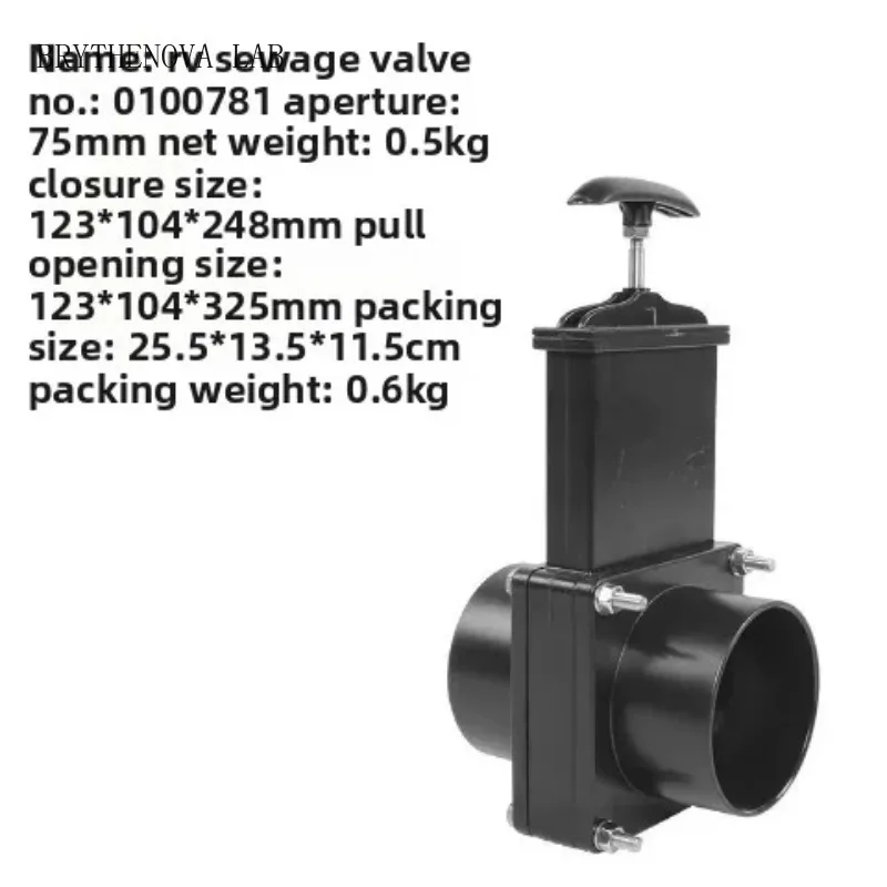 Dual-Function Drain/Gate Valve for Water Clean/sewage/black Tanks (Motorhome/Camper/Caravan)