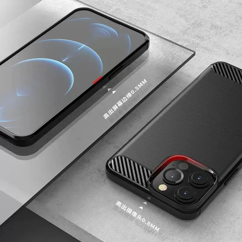Für iPhone Kohle faser fall beständige Promax gebürstete Pro Soft Case plus All-Inclusive 13 Case