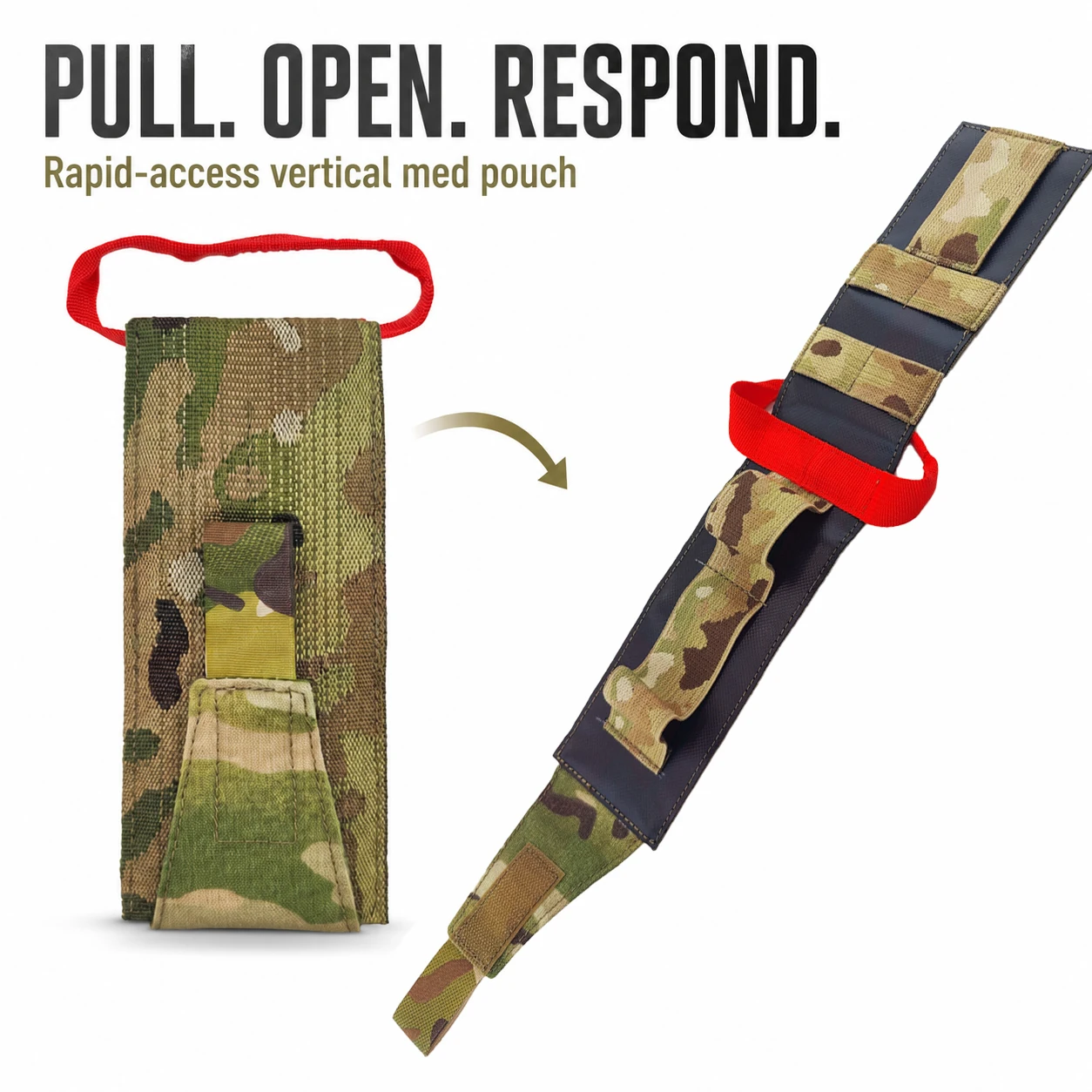 Tactical Medical Pouch Rapid Access IFAK Insert Vertical First Aid Bag Portable Emergency Trauma Pouch for Molle Vest