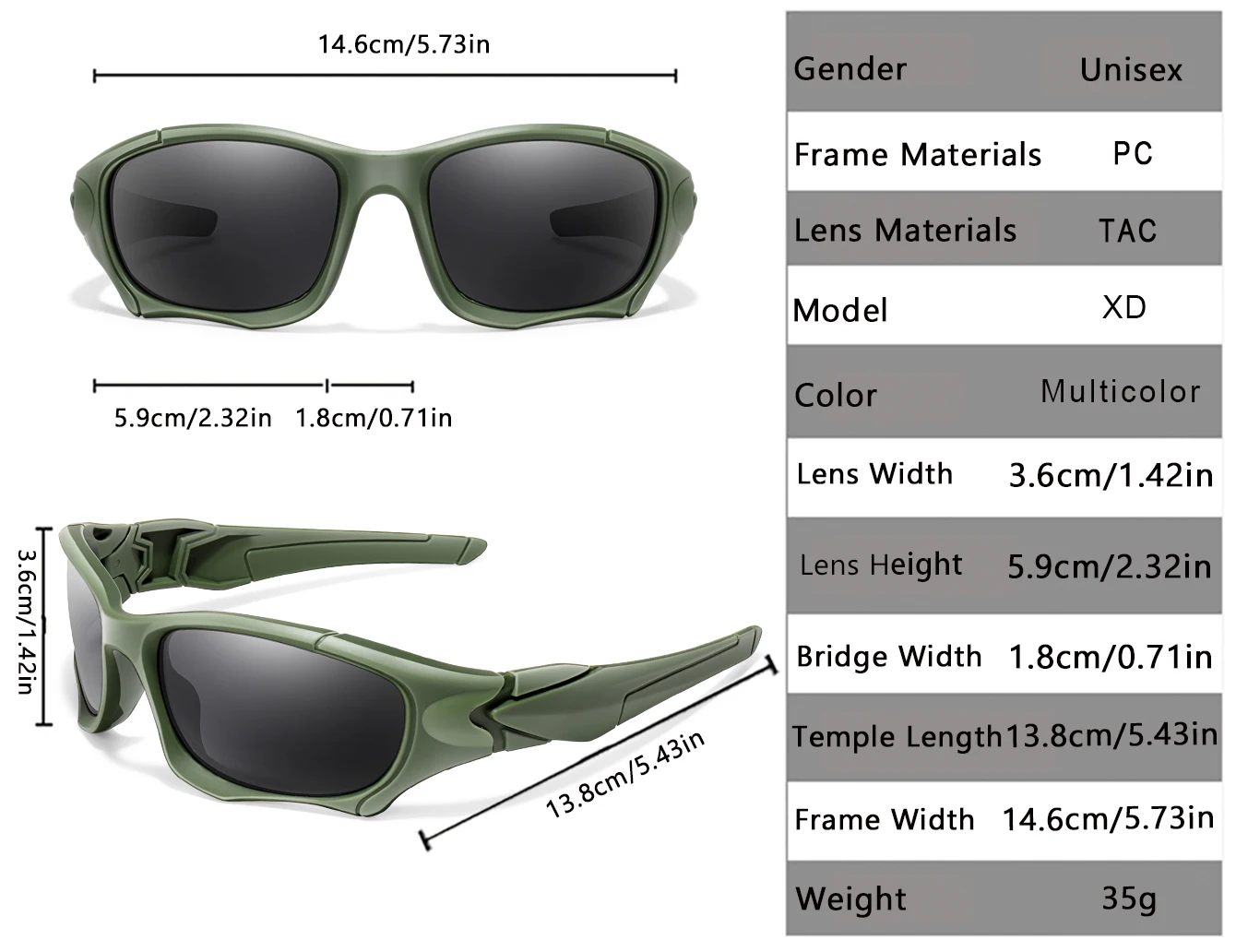 Klassische polarisierte Sonnenbrille für Damen und Herren, UV-Schutz, Fahren, Radfahren, Wandern, Angeln, Brillen mit ovalen Gläsern – Detail 3