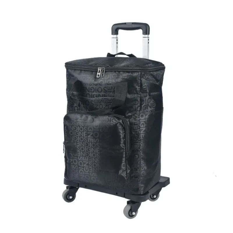 Foldable aluminum 4 wheels shopping fold trolley cart bag