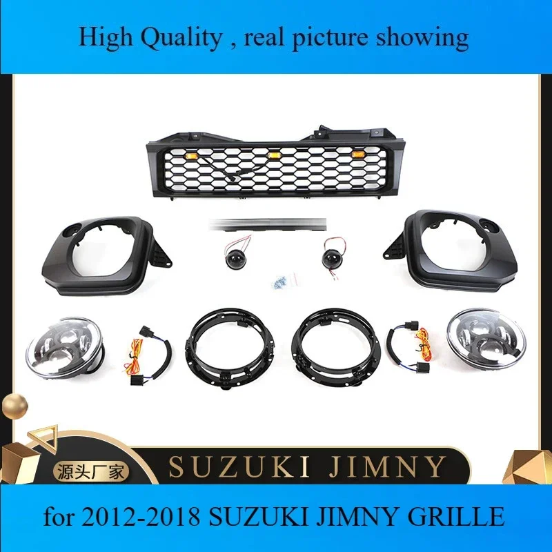 Fits for 2012-2018 SUZUKI JIMNY GRILLE Front Center Racing Grille Cover light covers