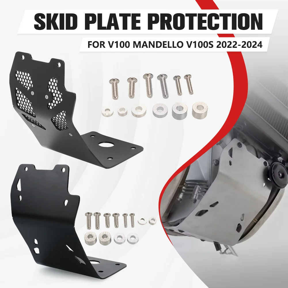 

For Moto Guzzi V100 Mandello V100 S 2022-2024 Motorcycle Engine Protection Chassis Under Guard Skid Plate Belly Pan Protector
