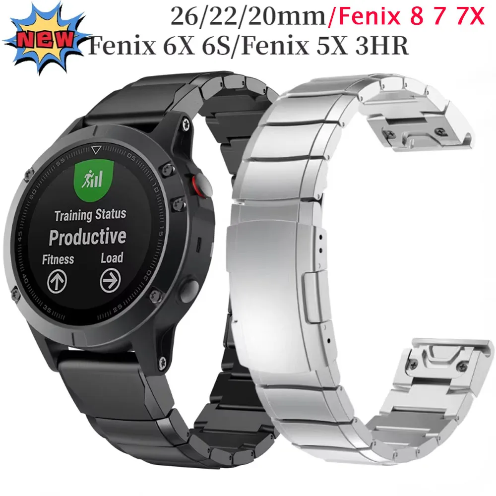 

Stainless Steel Watchband for Garmin Fenix 8 7X 6X 7 6S Easy Quick Install Fit Link Replacement Smart Watch Strap 20mm 22mm 26mm