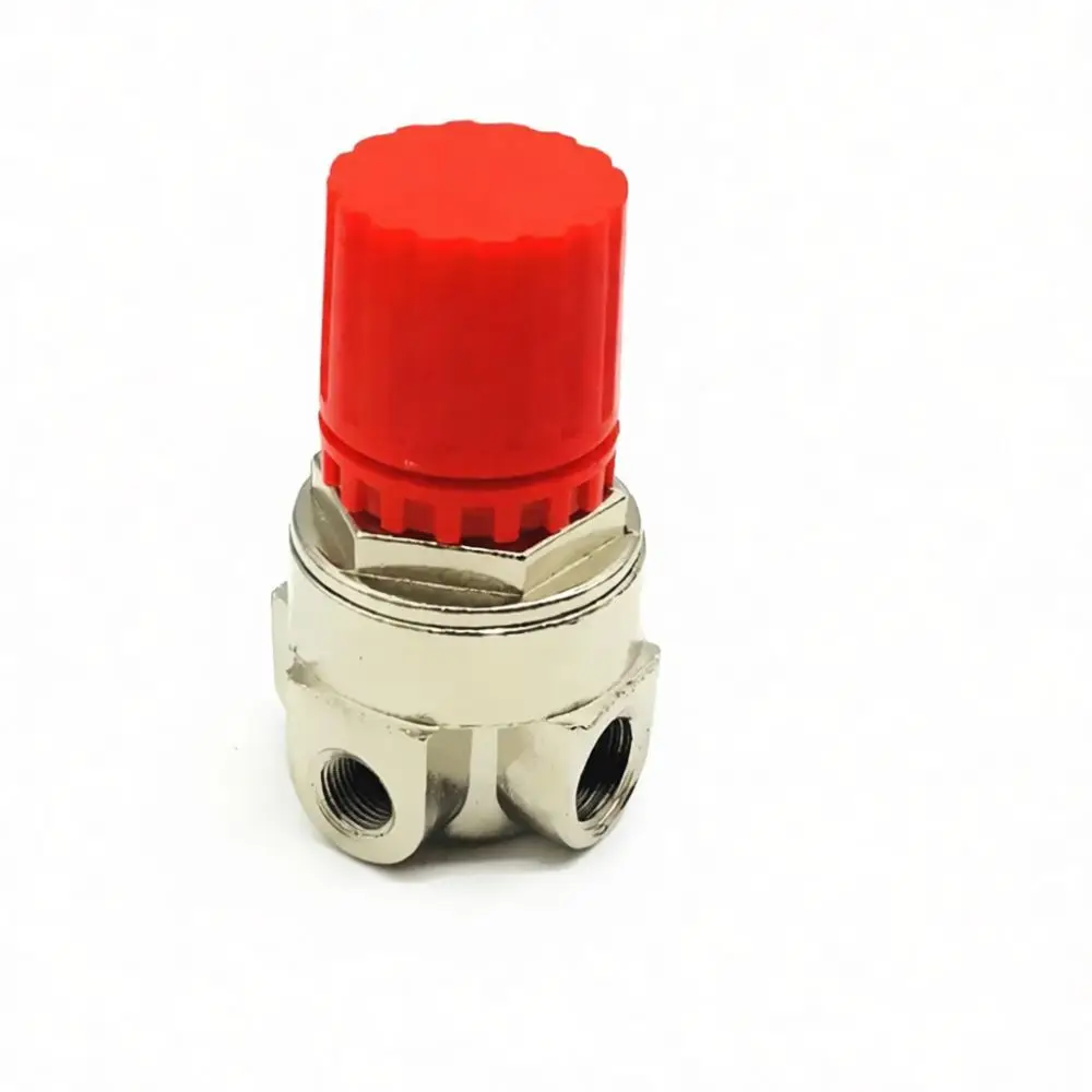 Air Compressor Pressure Regulator Valve With Gauge Pneumatic System Connector Three Hole Manifold Tool