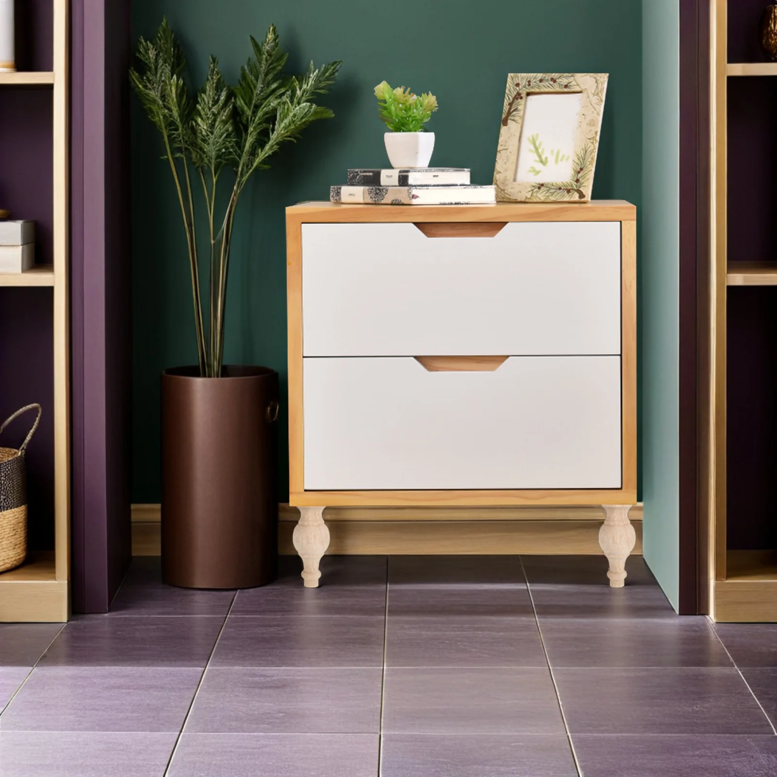 

French Decorative Wooden Legs 5.89X2.55'' Round Solid Wood Furniture Feet For Sofa Table Cabinet Bed End Tables Vintage