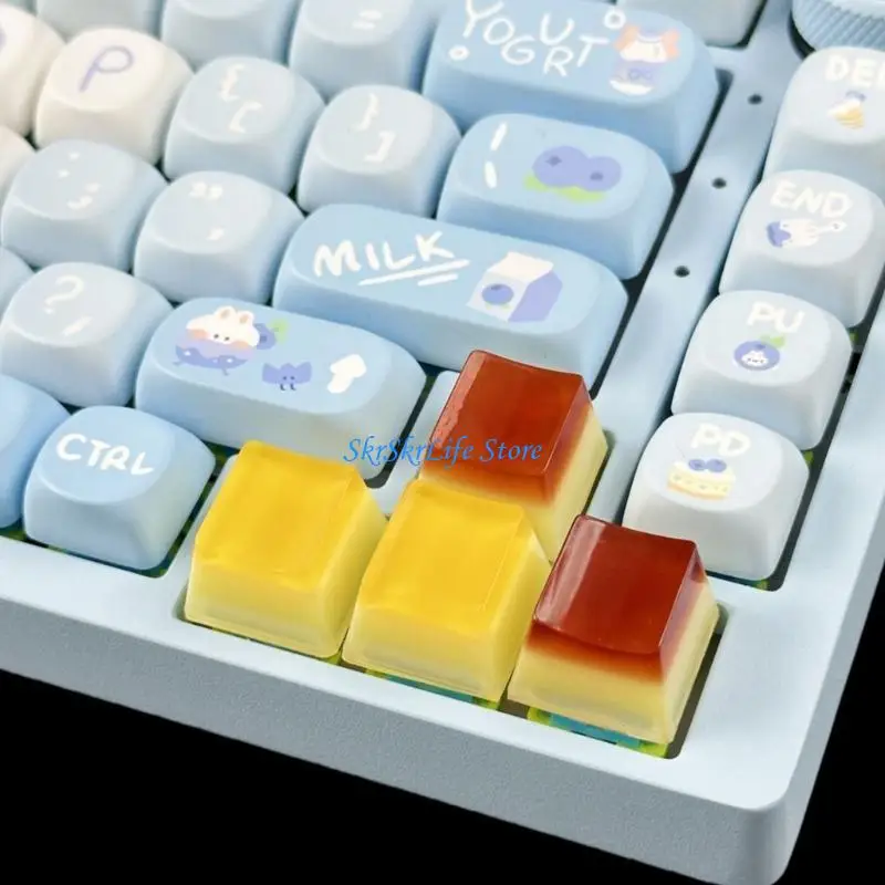 

E65E Механические клавиатуры Jelly Drop Glues Leam Cakecaps Индивидуальные пудинги полупрозрачные клавиши