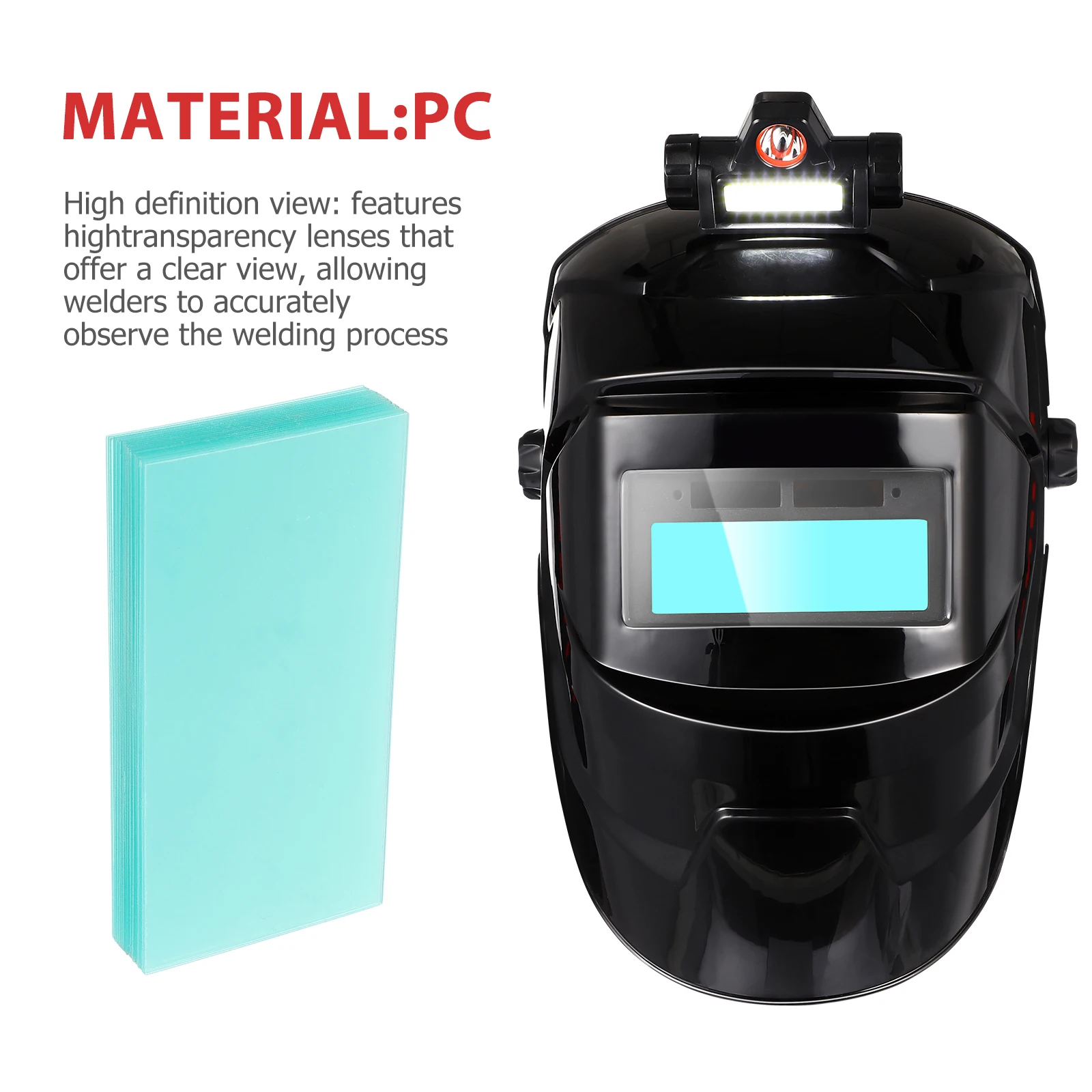 

100 Pcs Welding Mask Protective Lens Cover Replacement Transparent Sky Blue Auto Darkening Welding Lens Solar