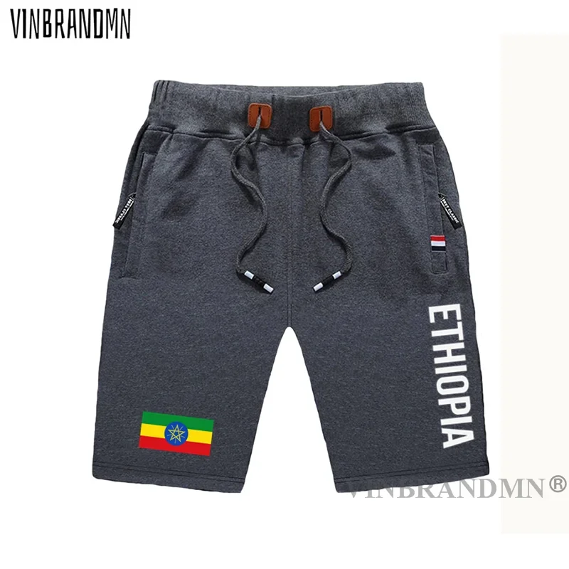 Ethiopia Ethiopian mens shorts beach new men's board shorts flag workout zipper pocket sweat bodybuilding 2021 new Country ETH