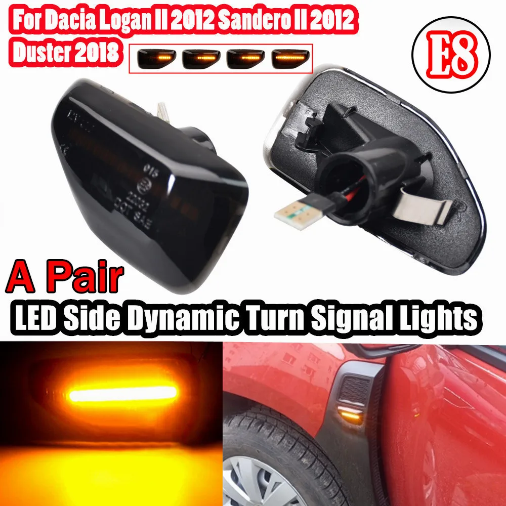 Dynamic Turn Signal Light For Renault Dacia Duster Logan II Sandero Led Side Marker Fender Sequential Indicator Repeater Lamp