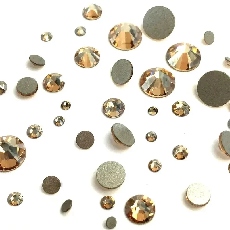 Cristallo Golden Shadow SS6-SS30 Strass in vetro Cristallo Flatback Strass Gemme Pietre Glitter per Nail Art Decorazioni artigianali fai da te