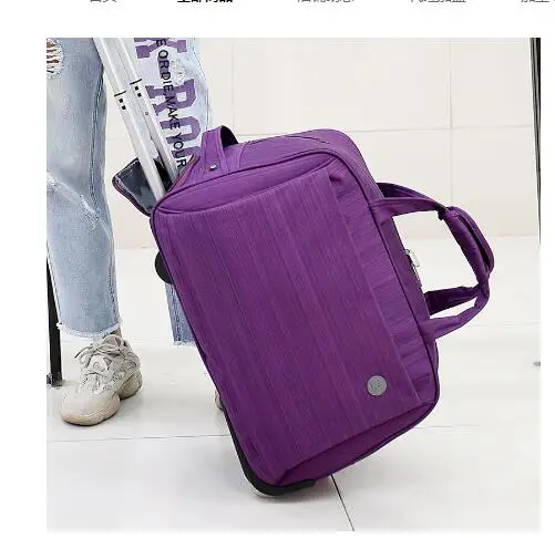 Women Men Oxford Travel Trolley bags on wheels men wheeled bag luggage carry on Rolling luggage Bags cabin size Baggage suitcase