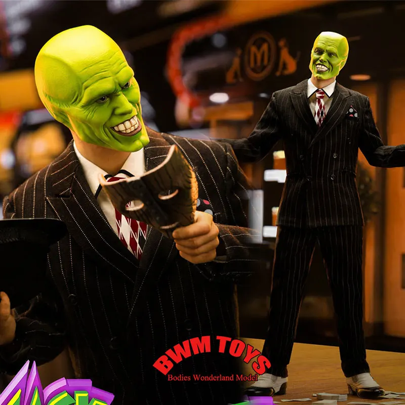 PRESENT TOYS PT-sp92 1/6 Scale Collection Jim Carrey Black striped Suit Mask Male Soldier 12inch Action Figure Doll Gifts