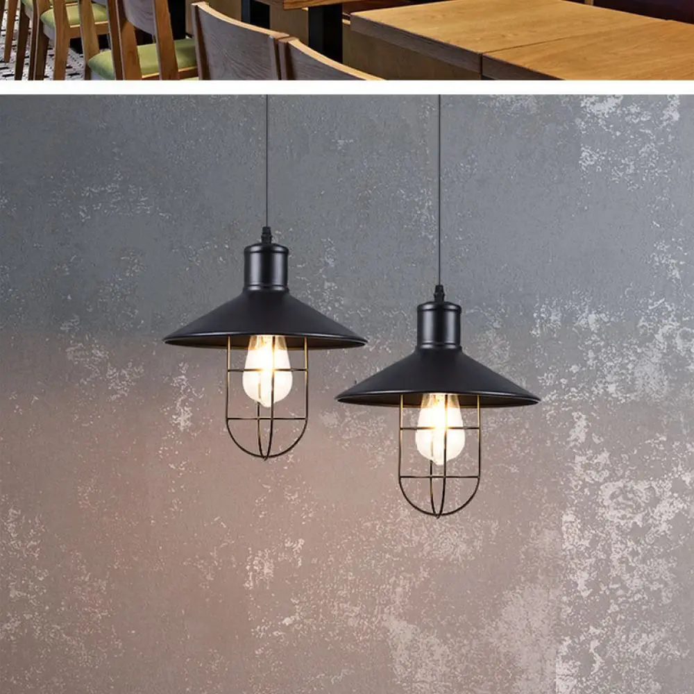 Rustic Metal Pendant Light Vintage Industrial Dome Ceiling Hanging Lamp For Dining Room Kitchen Bar Pub Lighting