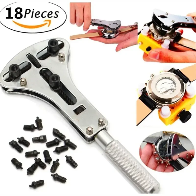 Watch Repair Tools Wrist Watch Case Opener Adjustable Screw Back Remover Wrench Repair Tool Claw Watch Repair Tools Case Opener