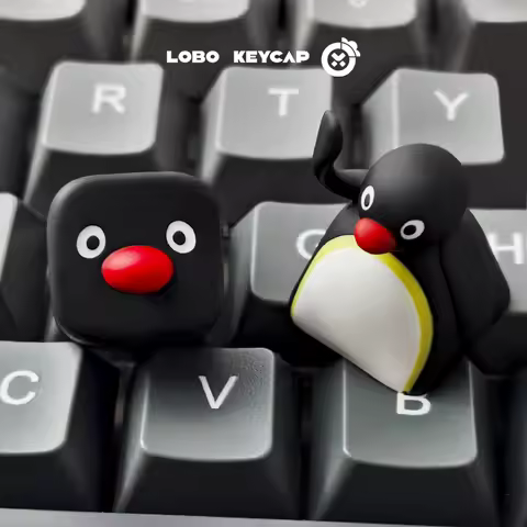 LOBO Custom Keycap PINGU Penguin Personalized Key Caps Mechanical Keyboard Caps Cute Resin Keycap Replacement ESC Anime Keycaps