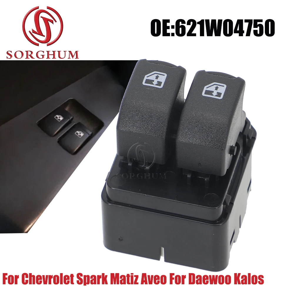 SORGHUM nuevo interruptor de ventanilla eléctrica delantera izquierda para Chevrolet Spark Matiz Aveo para Daewoo Kalos Tres Volumes (T250 T255) 621W04750