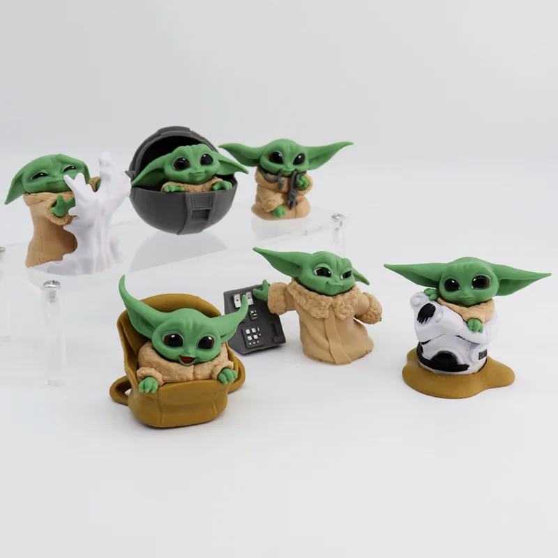 2Style 6 pz/set Disney Anime Figure 5-8cm Toy Master Baby Yoda Darth PVC Action Collection Mini Toy Model for Children Gift