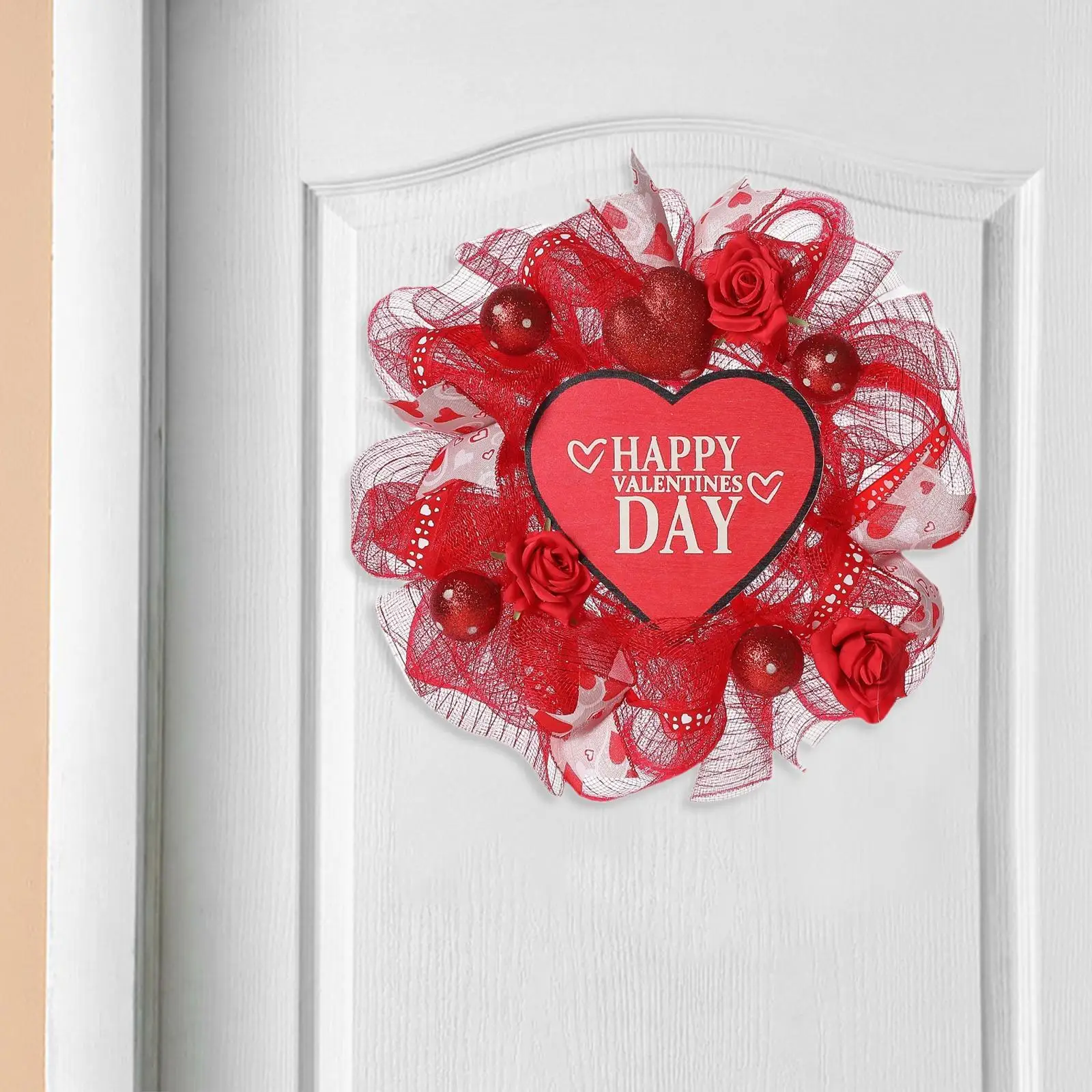 

Valentine Wreath Decorative Hanging Ornament Heart Wreath Love Garland for Festival Wedding Birthday Party Indoor Outdoor