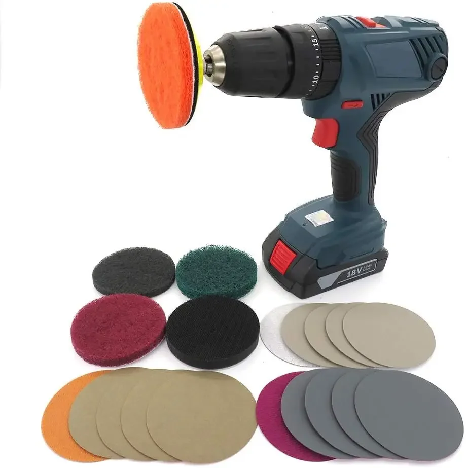 3 Inch Headlight Restoration Kit 21 Pcs Car Lights DIY Polishing kit with Sanding Backing Pad Polishing Pad for Cleaning Car