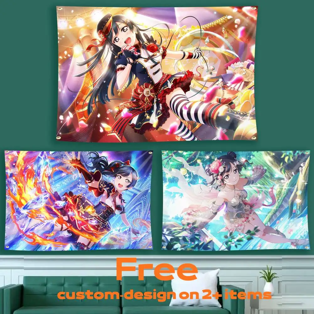 LL-Nijigasaki S-Setsuna Yuki Flag Tapestry Banner for Bedroom Living Room Outdoor Camping Custom Supported