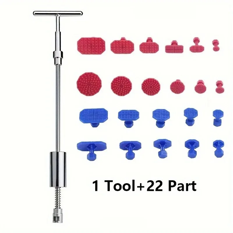 Car Dent Repair Kit, Zoposon Erhalten Sie professionelle Ergebnisse mit unserem Metall-T-Griff-Abzieher und Kunststoff-Klebelaschen! (Ohne Klebepistole) – Detail 9